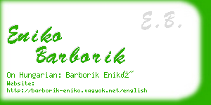 eniko barborik business card